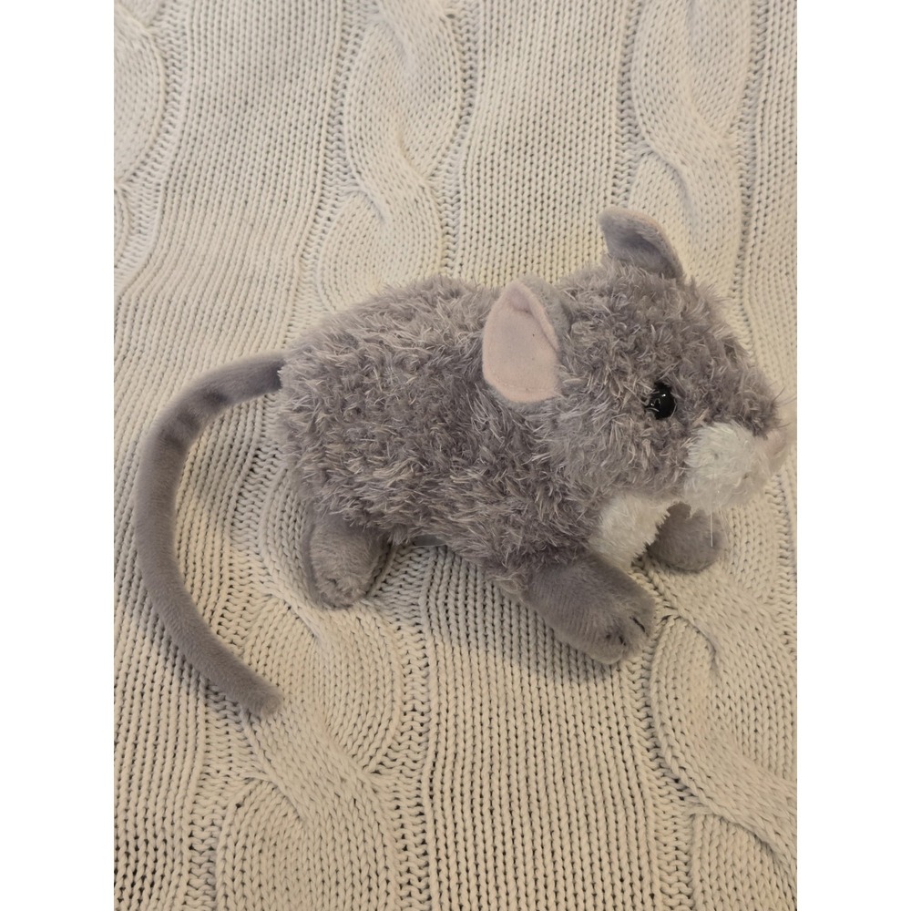 Douglas Cuddle Toys Gray Mouse Plush Stuffed Animal White Belly Long Tail 11" - Picture 2 of 11